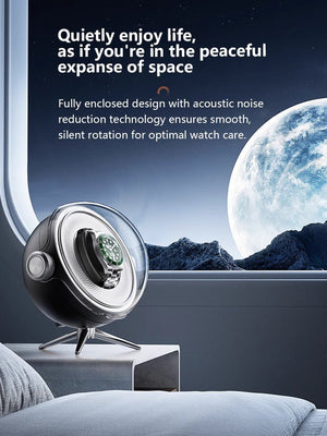 Astronaut Watch Winder – Quiet Operation, Breathing Light, Futuristic Design - Cyberpunk Style