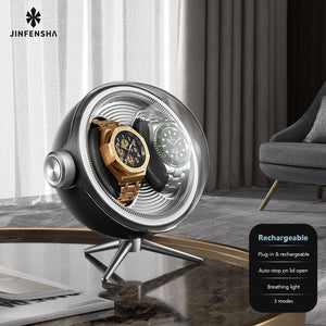 Astronaut Watch Winder – Quiet Operation, Breathing Light, Futuristic Design - Cyberpunk Style