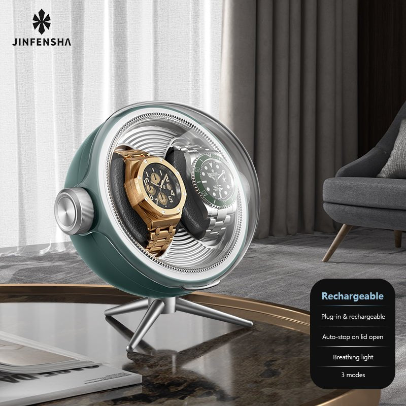 Astronaut Watch Winder – Quiet Operation, Breathing Light, Futuristic Design - Cyberpunk Style