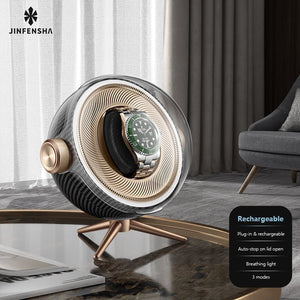 Astronaut Watch Winder – Quiet Operation, Breathing Light, Futuristic Design - Cyberpunk Style