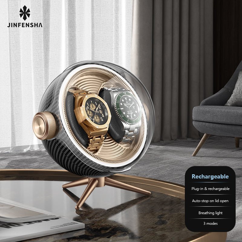 Astronaut Watch Winder – Quiet Operation, Breathing Light, Futuristic Design - Cyberpunk Style