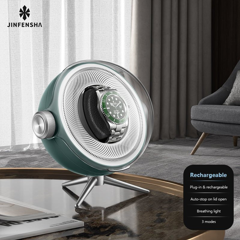 Astronaut Watch Winder – Quiet Operation, Breathing Light, Futuristic Design - Cyberpunk Style