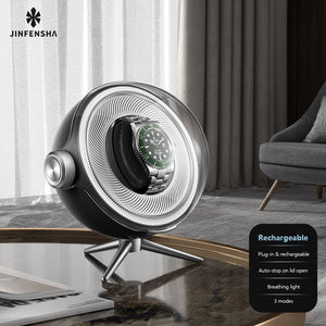 Astronaut Watch Winder – Quiet Operation, Breathing Light, Futuristic Design - Cyberpunk Style