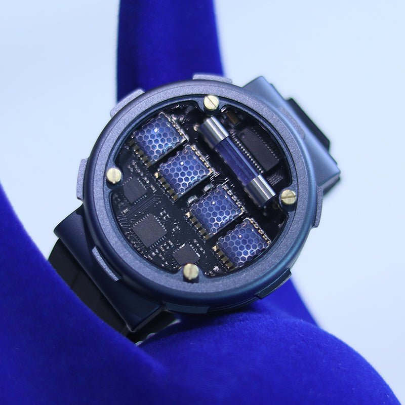 Customizable Nixie Tube Watch with Wireless Charging, Cyberpunk Style - Cyberpunk Style