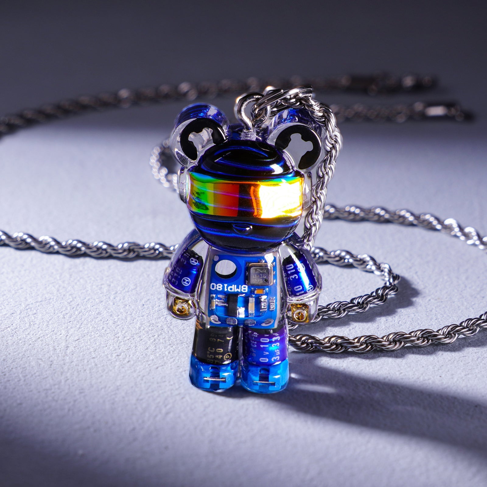 Cyberpunk Bear Necklace | Playful Futuristic Pendant Jewelry - Cyberpunk Style