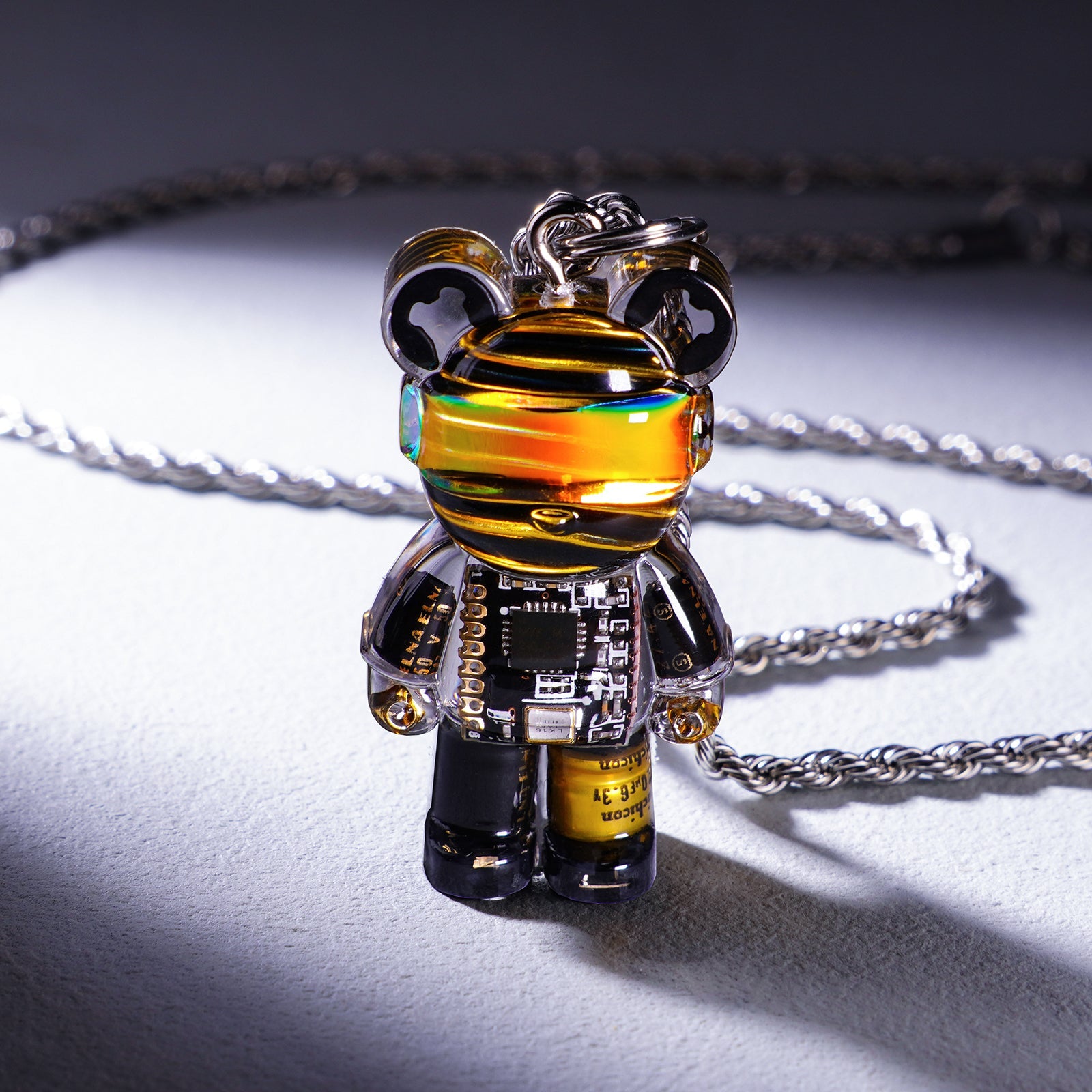 Cyberpunk Bear Necklace | Playful Futuristic Pendant Jewelry - Cyberpunk Style