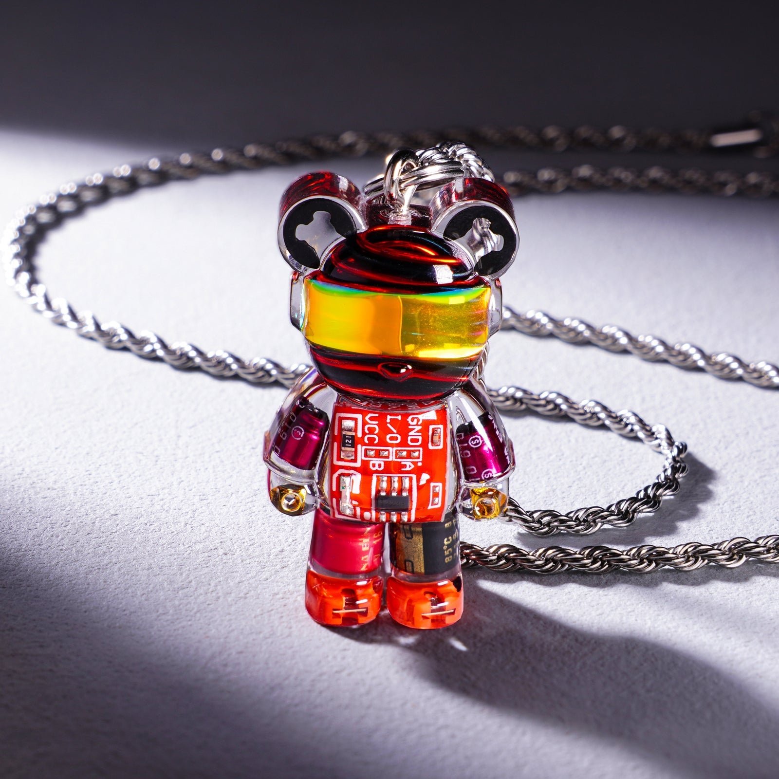 Cyberpunk Bear Necklace | Playful Futuristic Pendant Jewelry - Cyberpunk Style