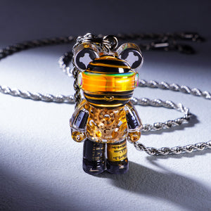 Cyberpunk Bear Necklace | Playful Futuristic Pendant Jewelry - Cyberpunk Style