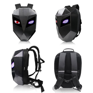 Cyberpunk Motorcycle Backpack – Carbon Fiber Bag with LED Screen - Cyberpunk Style