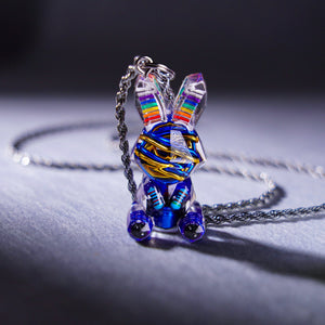 Cyberpunk Rabbit Pendant – Vibrant Circuit Board Art Jewelry - Cyberpunk Style