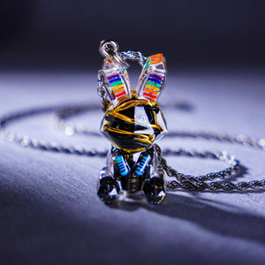 Cyberpunk Rabbit Pendant – Vibrant Circuit Board Art Jewelry - Cyberpunk Style