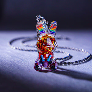 Cyberpunk Rabbit Pendant – Vibrant Circuit Board Art Jewelry - Cyberpunk Style