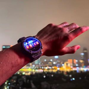 Cyberpunk Style Nixie Tube Watch, Titanium Alloy, Wireless Charging - Cyberpunk Style