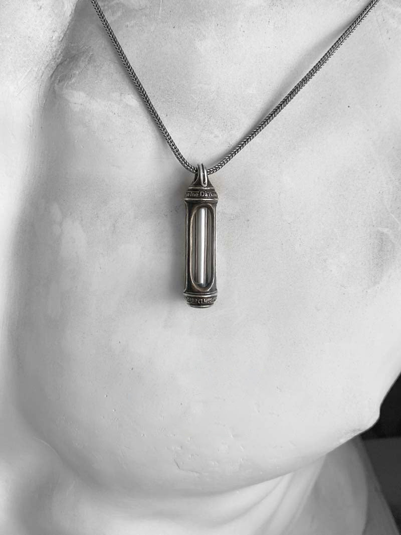 H3 Tube Pendant – Handcrafted Cyberpunk Jewelry with Lighthouse Glow - Cyberpunk Style