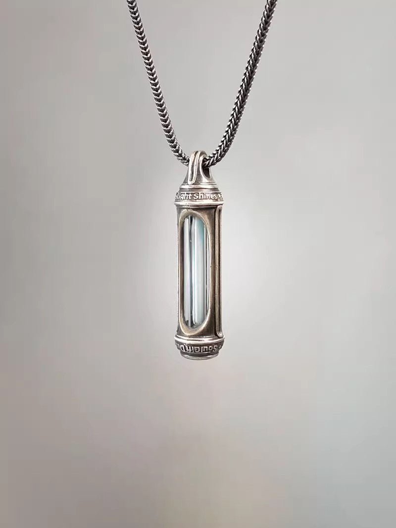 H3 Tube Pendant – Handcrafted Cyberpunk Jewelry with Lighthouse Glow - Cyberpunk Style