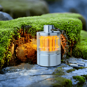 Heartbeat Camping Lamp – Stainless Steel & Acrylic, Cyberpunk Style - Cyberpunk Style