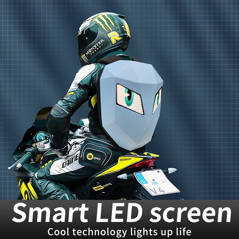 Iron Man Motorcycle Backpack – LED Screen with Bluetooth Control - Cyberpunk Style