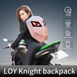 Iron Man Motorcycle Backpack – LED Screen with Bluetooth Control - Cyberpunk Style