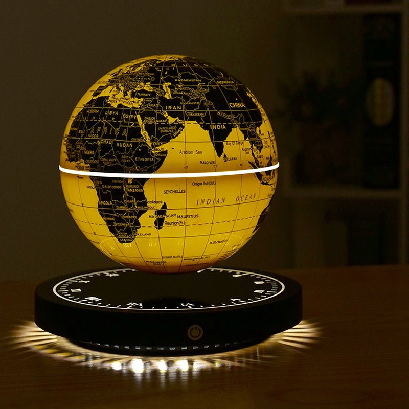 Magnetic Levitation Earth Night Light – Warm Glow, Waterproof, HD Map - Cyberpunk Style