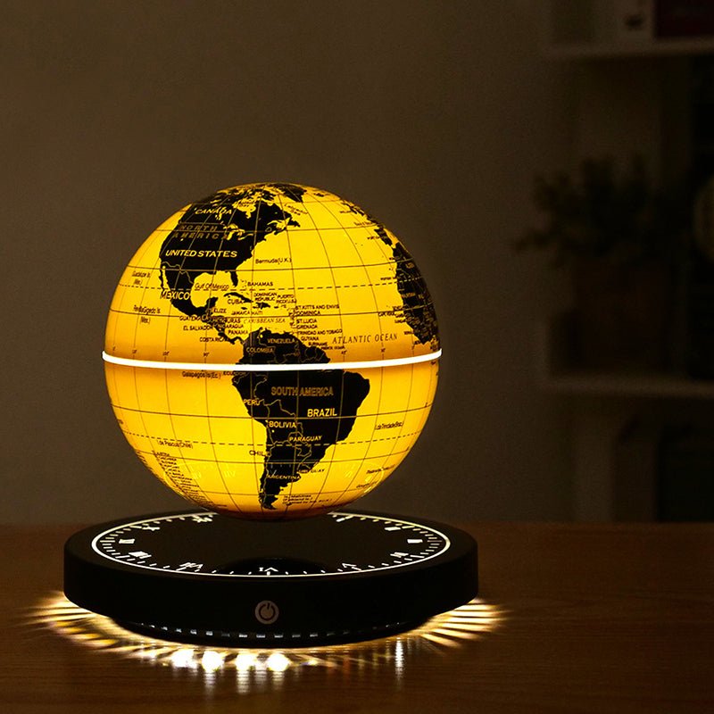 Magnetic Levitation Earth Night Light – Warm Glow, Waterproof, HD Map - Cyberpunk Style