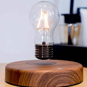 Magnetic Levitation Light Bulb – Rotating, Cyberpunk Style, Wooden Base - Cyberpunk Style