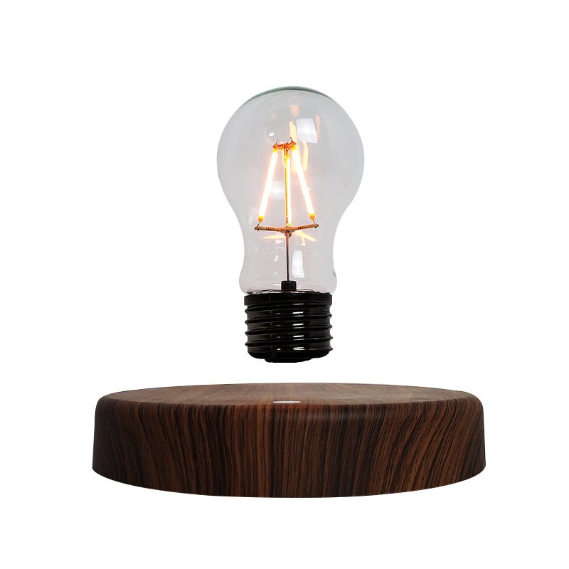 Magnetic Levitation Light Bulb – Rotating, Cyberpunk Style, Wooden Base - Cyberpunk Style