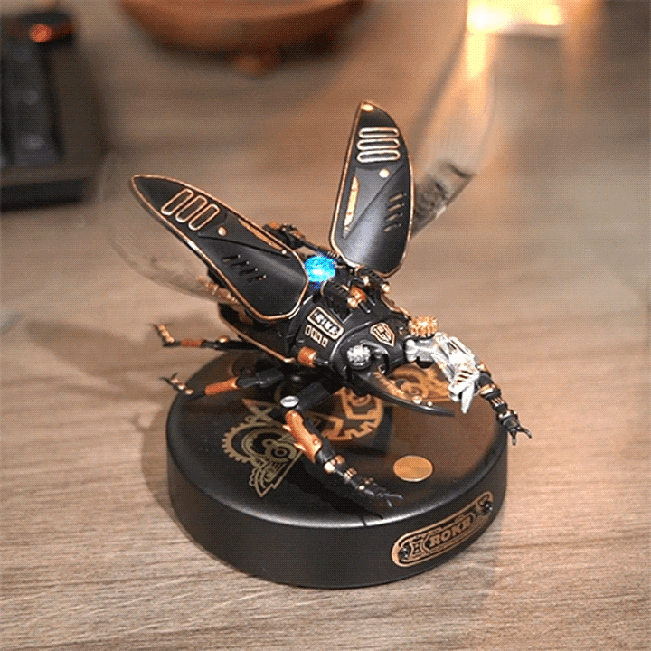 Mechanical Beetle with Steampunk Wings – Unique Artistic Design - Cyberpunk Style