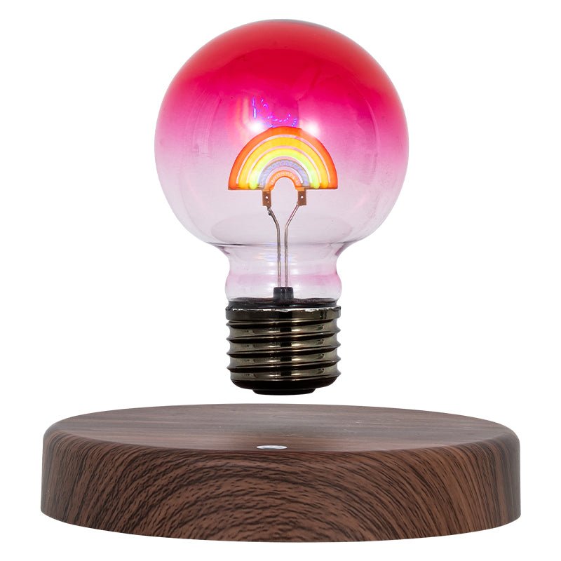 Rainbow Magnetic Levitation Bulb – Cyberpunk Style, Wooden Base, Colorful Light - Cyberpunk Style