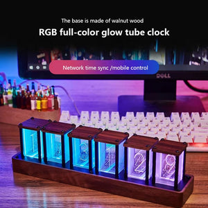 RGB full - color glow tube clock - Cyberpunk Style