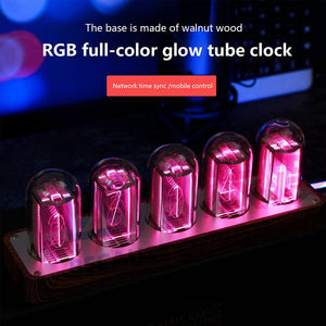 RGB full - color glow tube clock - Cyberpunk Style