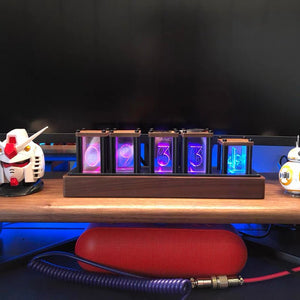 RGB Nixie Clock – Sci - Fi, Retro, Cyberpunk Style with Phone Sync - Cyberpunk Style