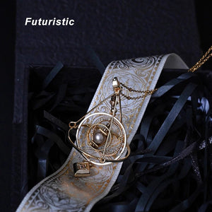 Solar System Orbital Necklace – Original Planetary Motion Design - Cyberpunk Style