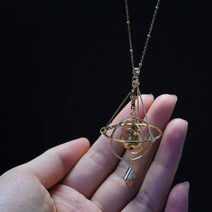 Solar System Orbital Necklace – Original Planetary Motion Design - Cyberpunk Style