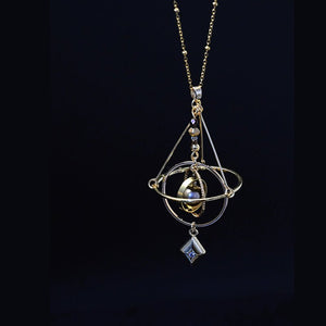 Solar System Orbital Necklace – Original Planetary Motion Design - Cyberpunk Style