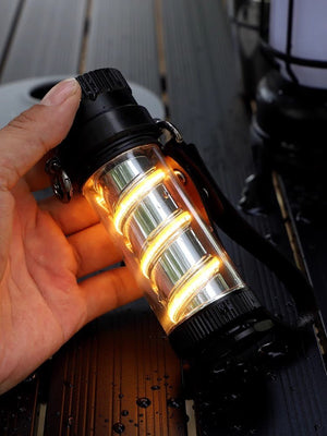 Spiral Camping Lamp – Waterproof, Cyberpunk Style with Rain Cover - Cyberpunk Style