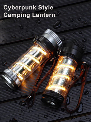 Spiral Camping Lamp – Waterproof, Cyberpunk Style with Rain Cover - Cyberpunk Style