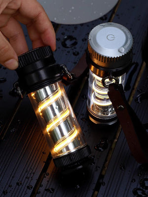 Spiral Camping Lamp – Waterproof, Cyberpunk Style with Rain Cover - Cyberpunk Style