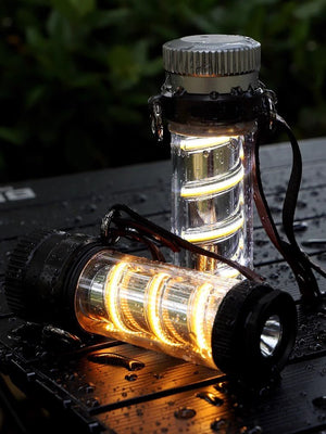 Spiral Camping Lamp – Waterproof, Cyberpunk Style with Rain Cover - Cyberpunk Style