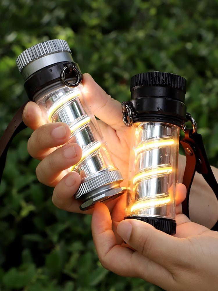 Spiral Camping Lamp – Waterproof, Cyberpunk Style with Rain Cover - Cyberpunk Style