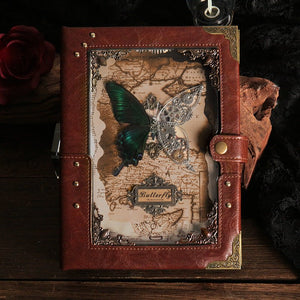 Steampunk Butterfly Notebook – Handmade with Gears & Wings - Cyberpunk Style