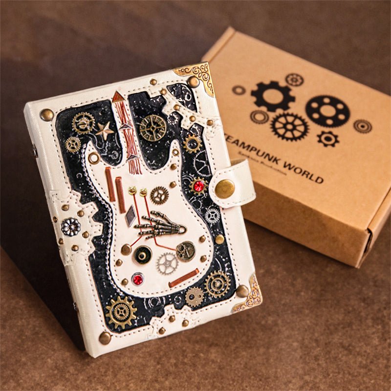 Steampunk Guitar Notebook - Unique Design for Art and Style Lovers - Cyberpunk Style