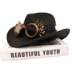 Steampunk Hat & Goggles Set - Retro Vintage Style, Unique Design - Cyberpunk Style