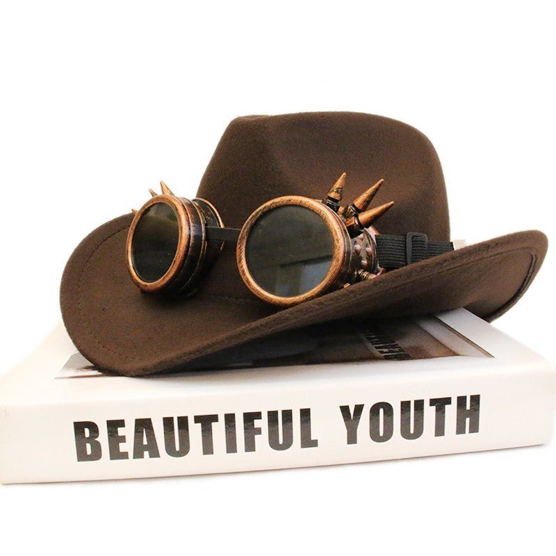 Steampunk Hat & Goggles Set - Retro Vintage Style, Unique Design - Cyberpunk Style