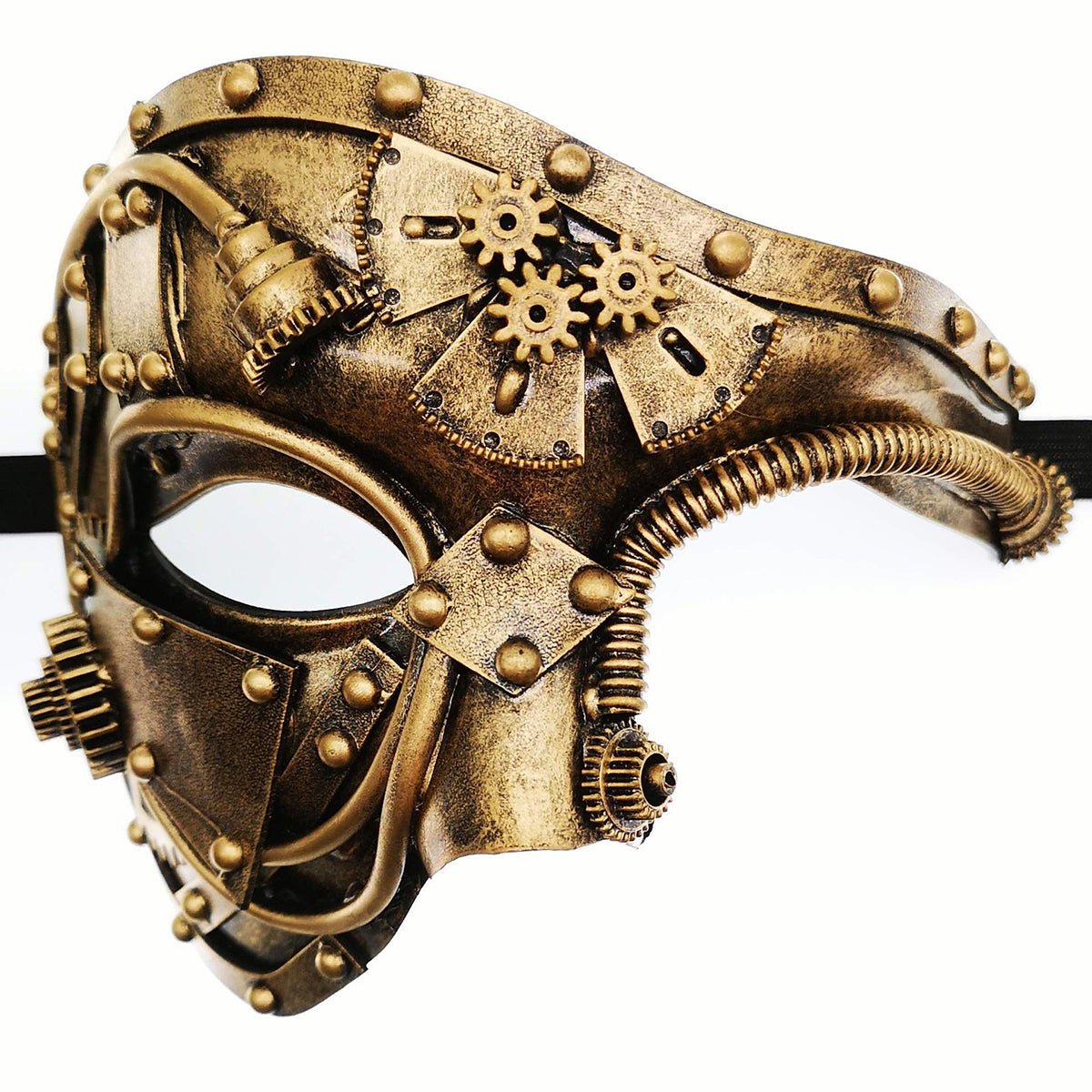 Steampunk Mask – Retro Mechanical Half Face Mask for Cosplay and Parties - Cyberpunk Style