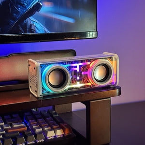 Transparent Mecha Bluetooth Speaker – RGB Lights, Dual Bass, Cyberpunk Style - Cyberpunk Style